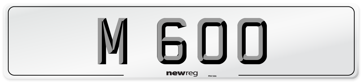 M 600 Number Plate from New Reg